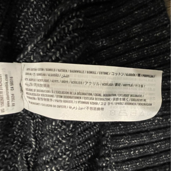 Abercrombie Womens XS cable Knit Open Cardigan Grey Grandpa Sweater Cottagecore - Picture 5 of 10